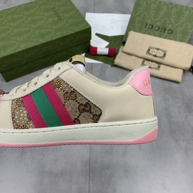 Маленькие ботинки GUCCI из кожи быка с контрастными цветами созда