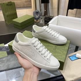 Версия Gucci с чипом высшего качества Белые кроссовки GG для пар