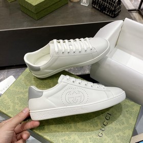 Версия Gucci с чипом высшего качества Белые кроссовки GG для пар 