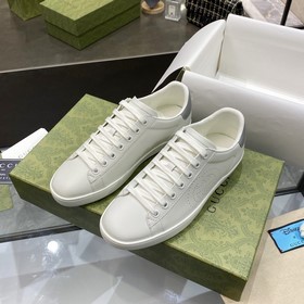 Версия Gucci с чипом высшего качества Белые кроссовки GG для пар 