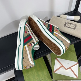 Gucci tennis 1977 Классическая серия для пар, кеды из парусины Но