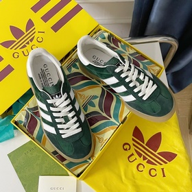 Совместная коллекция adidas x Gucci： кроссовки Gazelle для пар Ор
