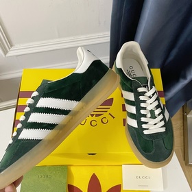 Совместная коллекция adidas x Gucci： кроссовки Gazelle для пар Ор