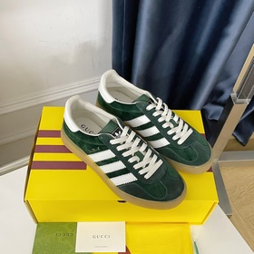 Совместная коллекция adidas x Gucci： кроссовки Gazelle для пар Ор