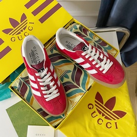 Совместная коллекция adidas x Gucci： кроссовки Gazelle для пар Ор
