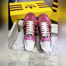 Мужские кроссовки Gucci & Adidas с логотипом трехлистника. Эк