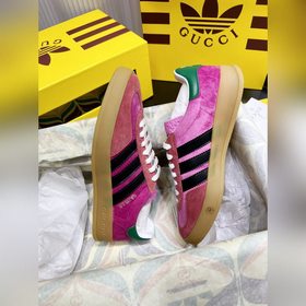 Мужские кроссовки Gucci & Adidas с логотипом трехлистника. Эк