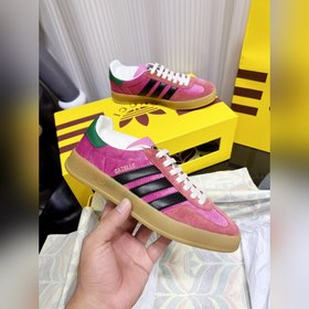 Мужские кроссовки Gucci & Adidas с логотипом трехлистника. Эк