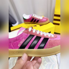 Мужские кроссовки Gucci & Adidas с логотипом трехлистника. Эк