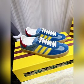 Мужские кроссовки Gucci &amp; Adidas с логотипом трехлистника. Эк
