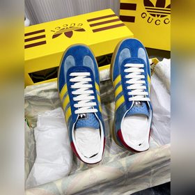 Мужские кроссовки Gucci & Adidas с логотипом трехлистника. Эк