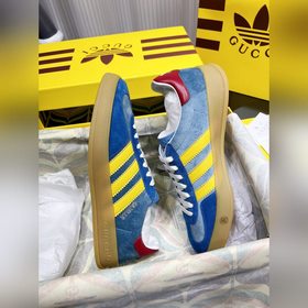 Мужские кроссовки Gucci & Adidas с логотипом трехлистника. Эк