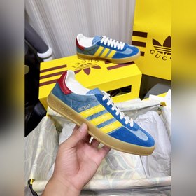 Мужские кроссовки Gucci & Adidas с логотипом трехлистника. Эк