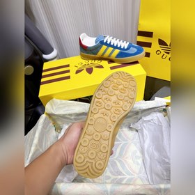 Мужские кроссовки Gucci & Adidas с логотипом трехлистника. Эк