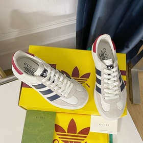 Совместная коллекция adidas x Gucci： кроссовки Gazelle для пар Ор