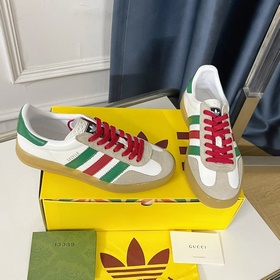 Совместная коллекция adidas x Gucci： кроссовки Gazelle для пар Ор