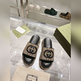 Gucci 23 новейшие (высокая версия) ограниченные тапочки на толсто