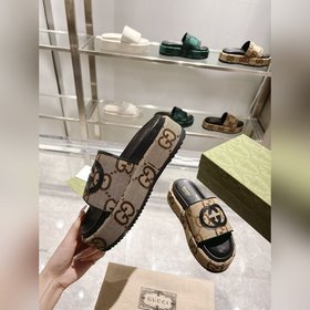 Gucci 23 новейшие (высокая версия) ограниченные тапочки на толсто