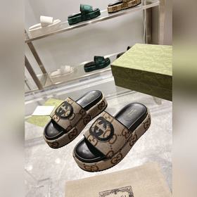 Gucci 23 новейшие (высокая версия) ограниченные тапочки на толсто