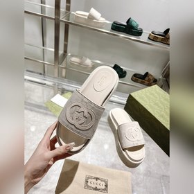 Gucci 23 новейшие (высокая версия) ограниченные тапочки на толсто