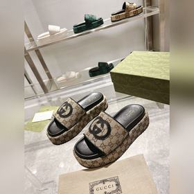 Gucci 23 новейшие (высокая версия) ограниченные тапочки на толсто