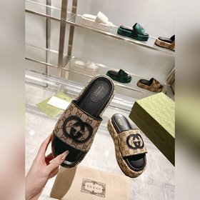Gucci 23 новейшие (высокая версия) ограниченные тапочки на толсто