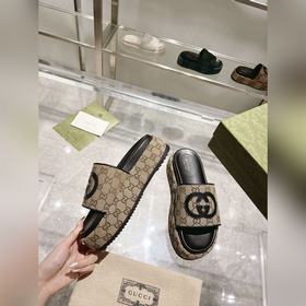 Gucci 23 новейшие (высокая версия) ограниченные тапочки на толсто