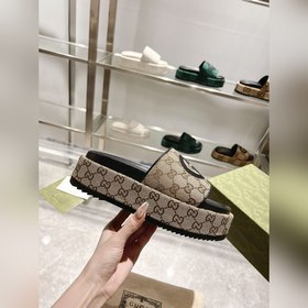 Gucci 23 новейшие (высокая версия) ограниченные тапочки на толсто