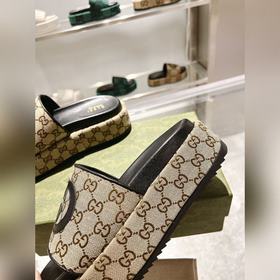 Gucci 23 новейшие (высокая версия) ограниченные тапочки на толсто