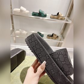 Gucci 23 новейшие (высокая версия) ограниченные тапочки на толсто