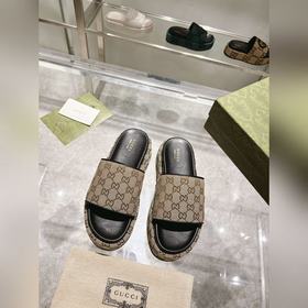 Gucci 23 новейшие (высокая версия) ограниченные тапочки на толсто
