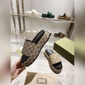 Gucci 23 новейшие (высокая версия) ограниченные тапочки на толсто