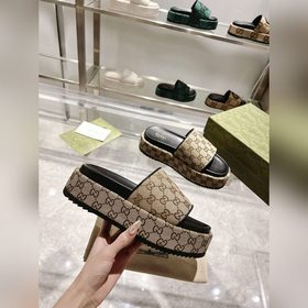 Gucci 23 новейшие (высокая версия) ограниченные тапочки на толсто