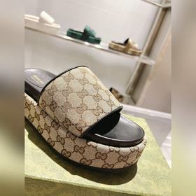 Gucci 23 новейшие (высокая версия) ограниченные тапочки на толсто