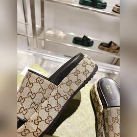 Gucci 23 новейшие (высокая версия) ограниченные тапочки на толсто