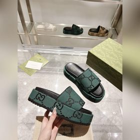 Gucci 23 новейшие (высокая версия) ограниченные тапочки на толсто