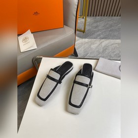 Hermes Groupie туфли-сабо с квадратным носком и H-образной пряжко