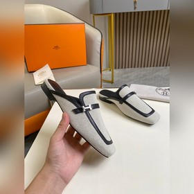 Hermes Groupie туфли-сабо с квадратным носком и H-образной пряжко