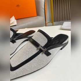 Hermes Groupie туфли-сабо с квадратным носком и H-образной пряжко