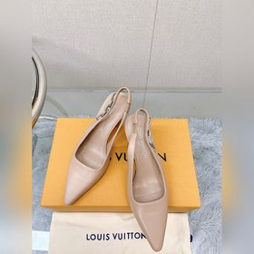Лучшая версия LV 2023, новые туфли на высоком каблуке с цепочкой 