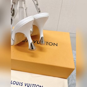 Лучшая версия LV2023, новые туфли на высоком каблуке с цепочкой д