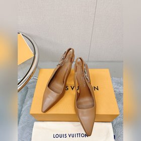Лучшая версия LV2023, новые туфли на высоком каблуке с цепочкой д