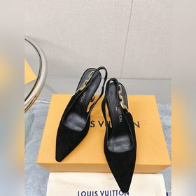 Лучшая версия LV2023, новые туфли на высоком каблуке с цепочкой д
