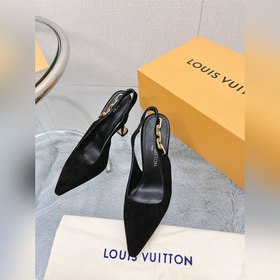 Лучшая версия LV2023, новые туфли на высоком каблуке с цепочкой д
