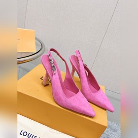 Лучшая версия LV2023, новые туфли на высоком каблуке с цепочкой д
