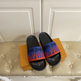 Новейшие мужские тапочки Louis Vuitton LV в ярких цветах, пользую