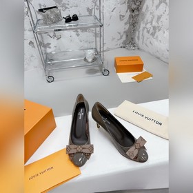 Lv 22 осенне-зимняя новинка — туфли с круглым носком и бантиком, 