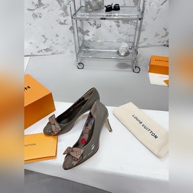 Lv 22 осенне-зимняя новинка — туфли с круглым носком и бантиком, 