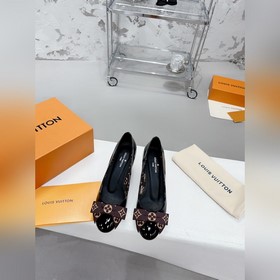 Lv 22 осенне-зимняя новинка： туфли с круглым носком и бантиком, л