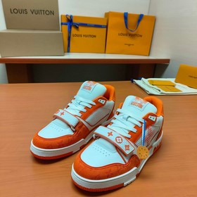 LV версия высшего качества Мода на LV Trainer Спортивные кроссовк